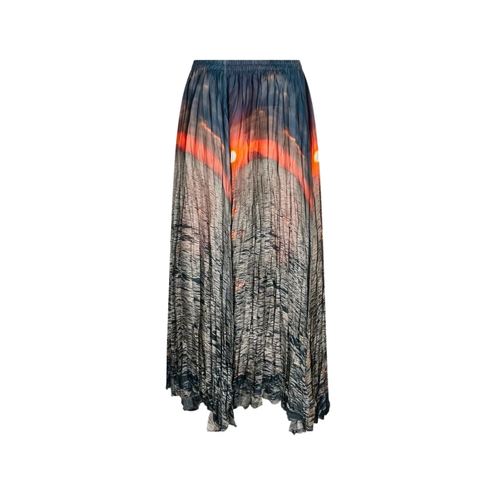 Roberto Cavalli Bohemian Sunrise Print Midi Skirt - Female - Midi Skirts - Multicolor - S - Skirts