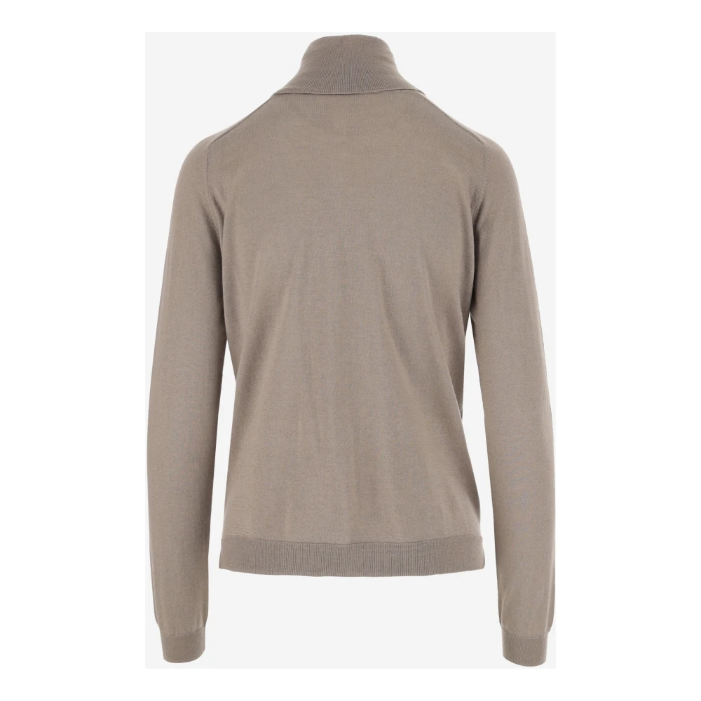 Wild Cashmere Zijde en Kasjmier Hoge Kraag Trui Beige Dames