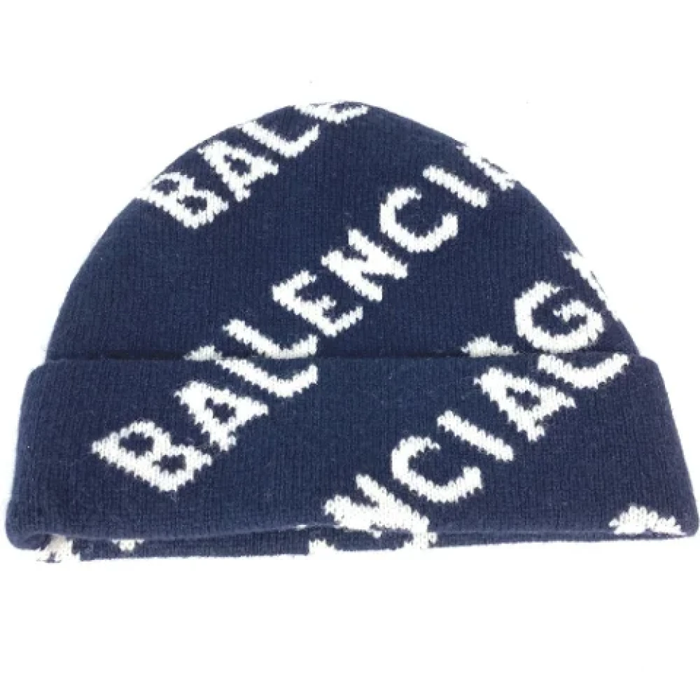 Balenciaga Vintage Pre-owned Wool hats Blue Dames