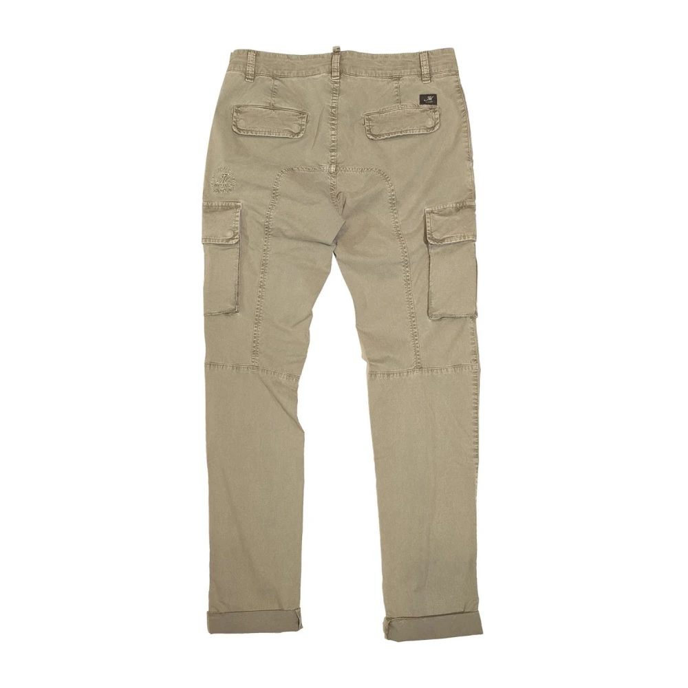 Mason's Slim Cargo Broek Iconische Wassing Khaki Beige Heren