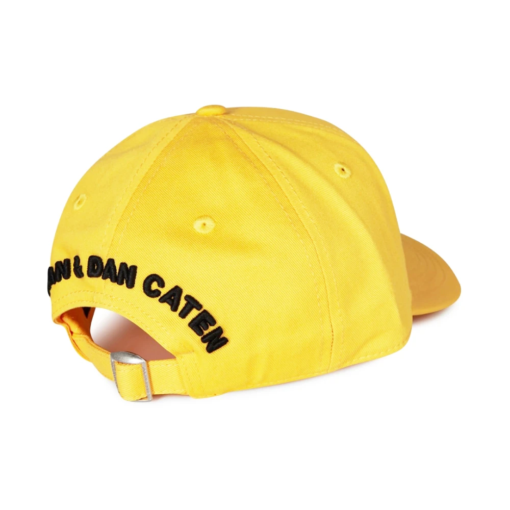 Dsquared2 Gele Logo Baseball Cap 100% Katoen Yellow Heren