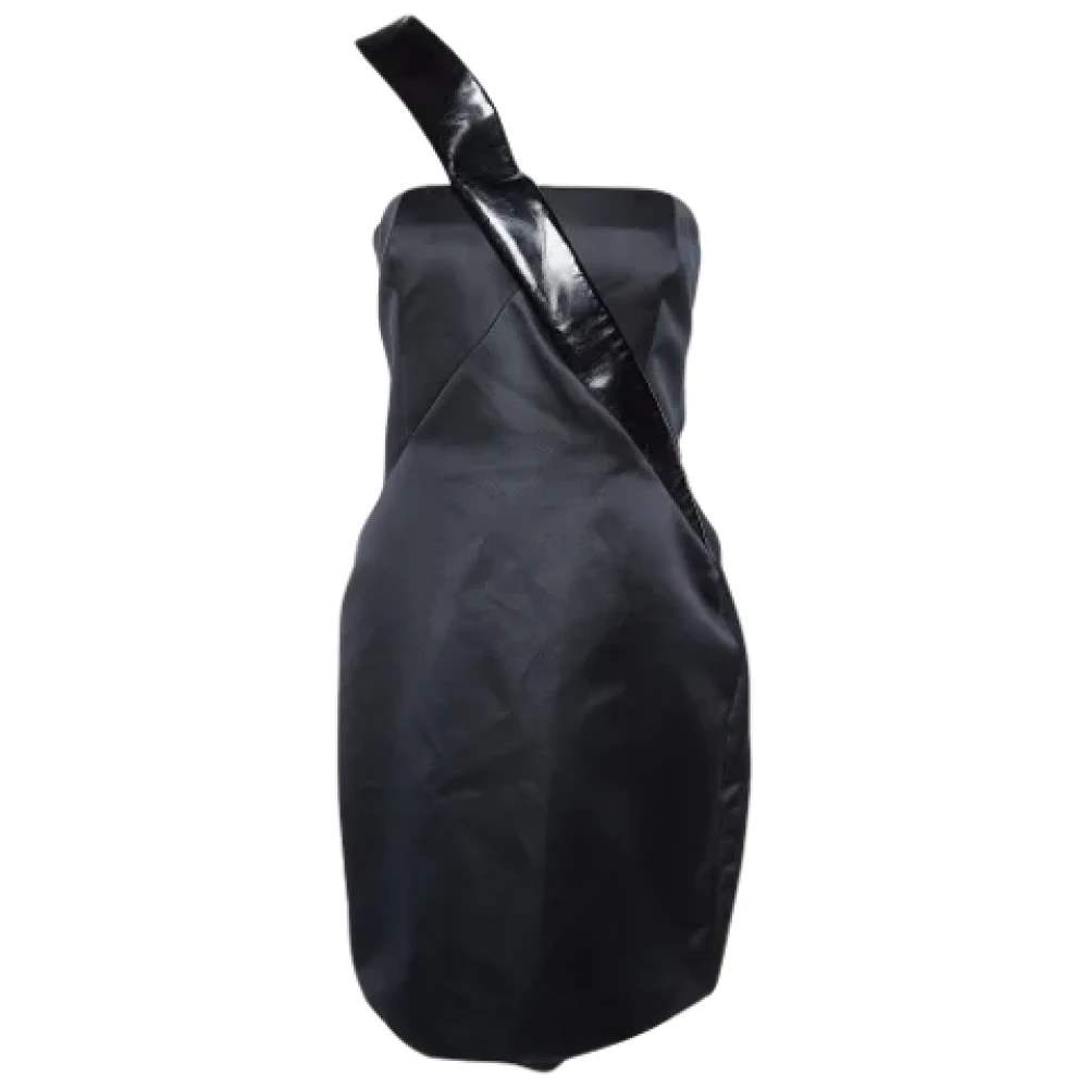 Armani Pre-owned Leather dresses Black Dames
