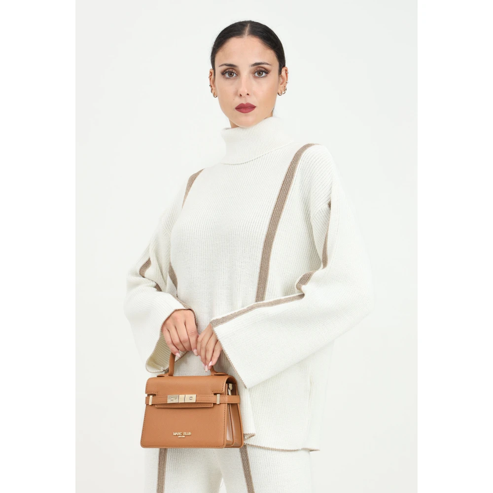 Akep Roomwitte coltrui met lurex Beige Dames