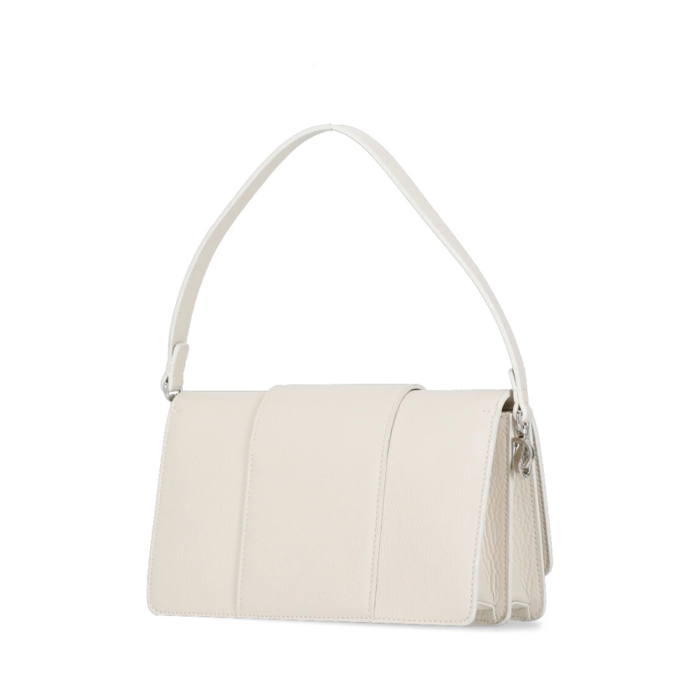 Hogan Schoudertas van Geperst Leer met Klep Beige Dames