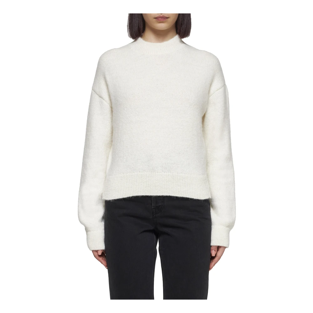 Jacquemus Beige Box-Fit Sweater met Mock Neck Beige Dames