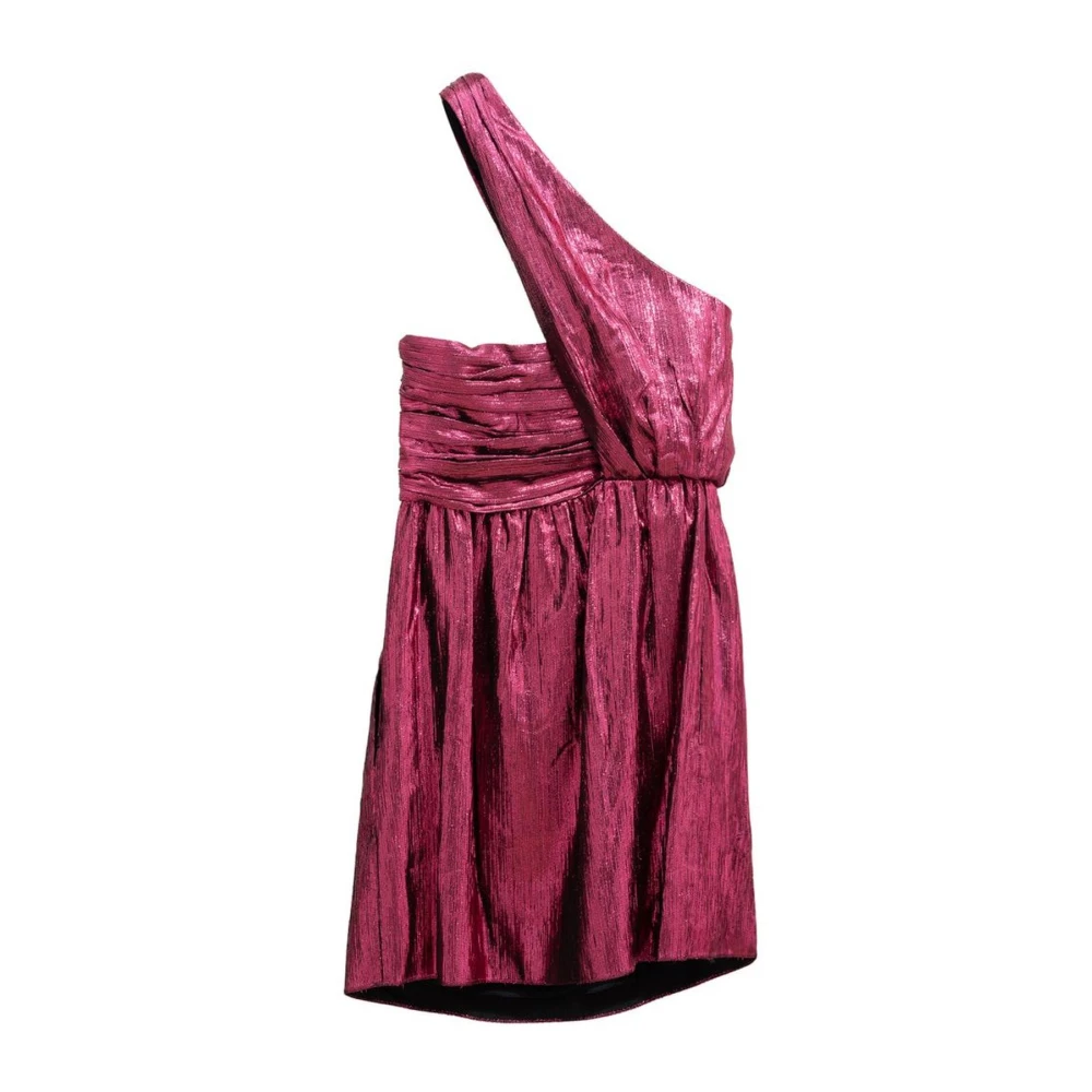 Saint Laurent Luxueuze Fuchsia Viscose Jurk met Details Pink Dames
