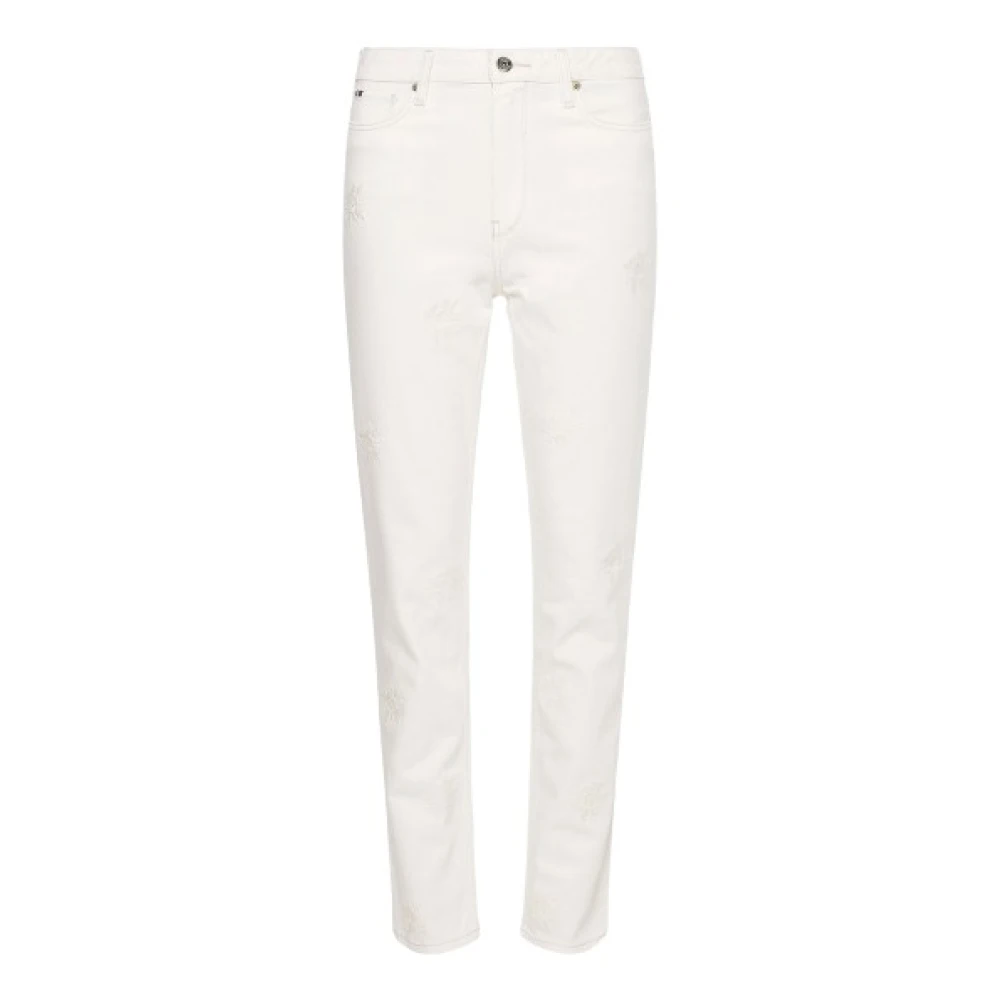 Tommy Hilfiger Broderade Blommiga Mom Jeans White, Dam