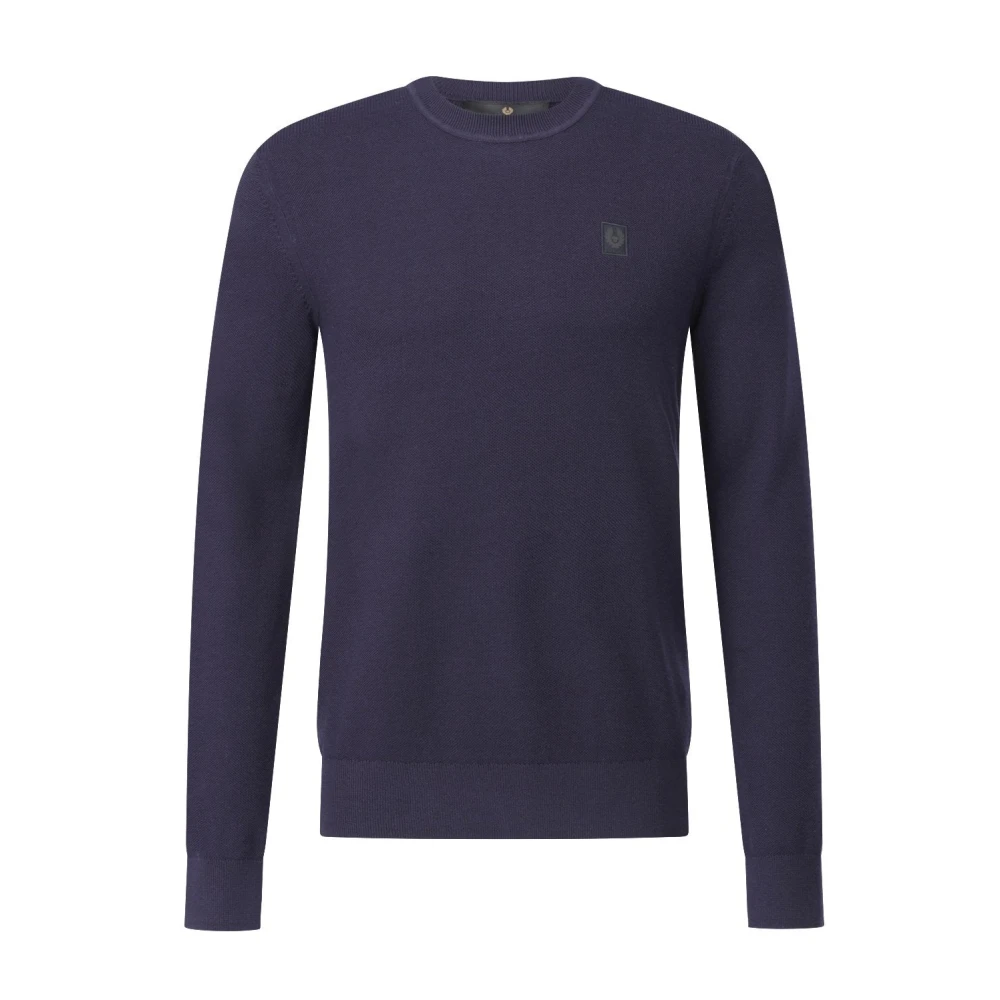 Belstaff Katoen-Zijde Pullover Blue Heren