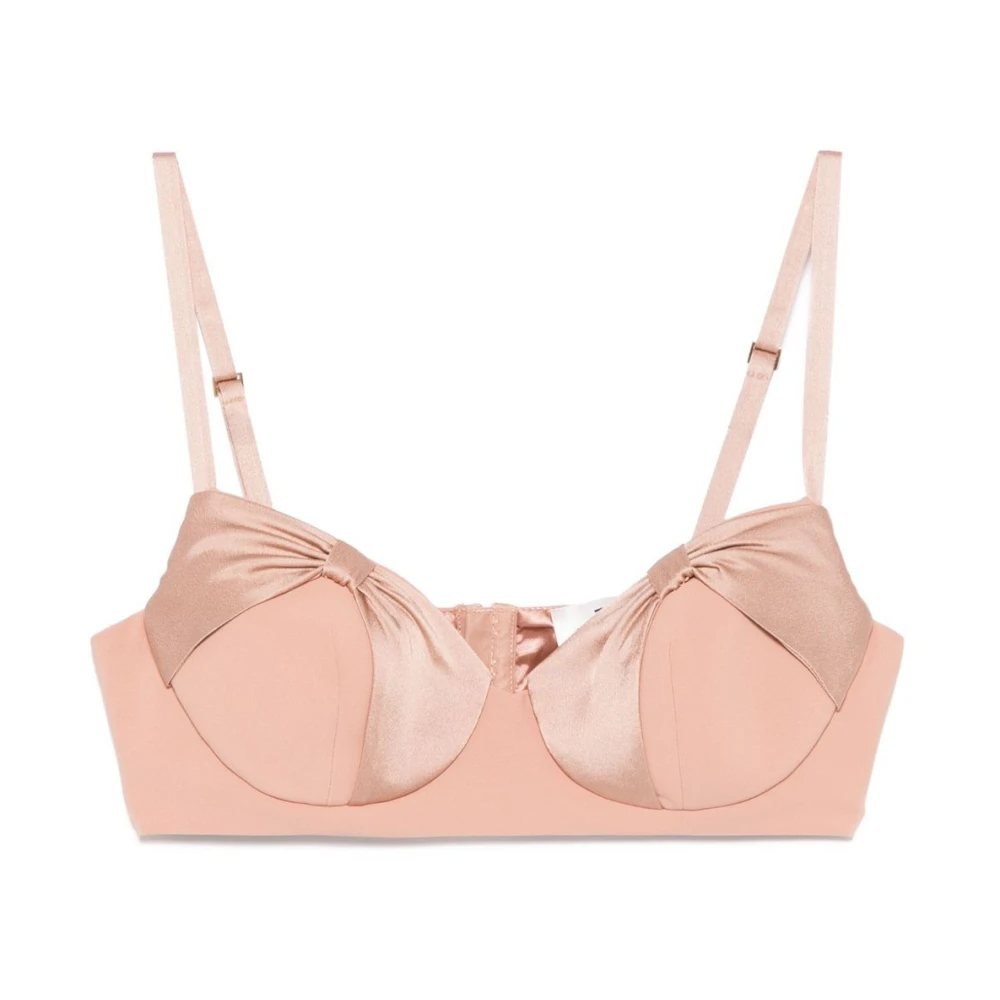 Elisabetta Franchi Nude Top met Stijlvol Ontwerp Pink Dames