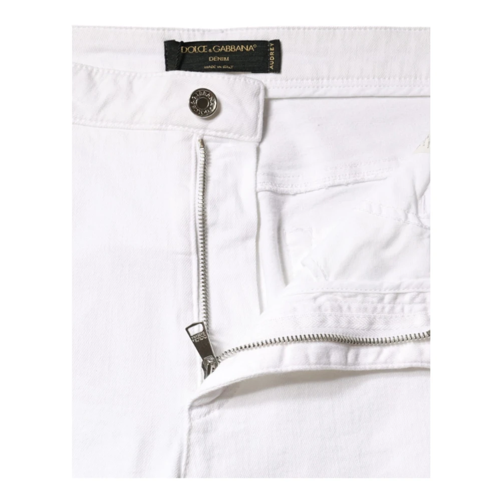 Dolce & Gabbana Witte Skinny Jeans met Logodetails White Dames