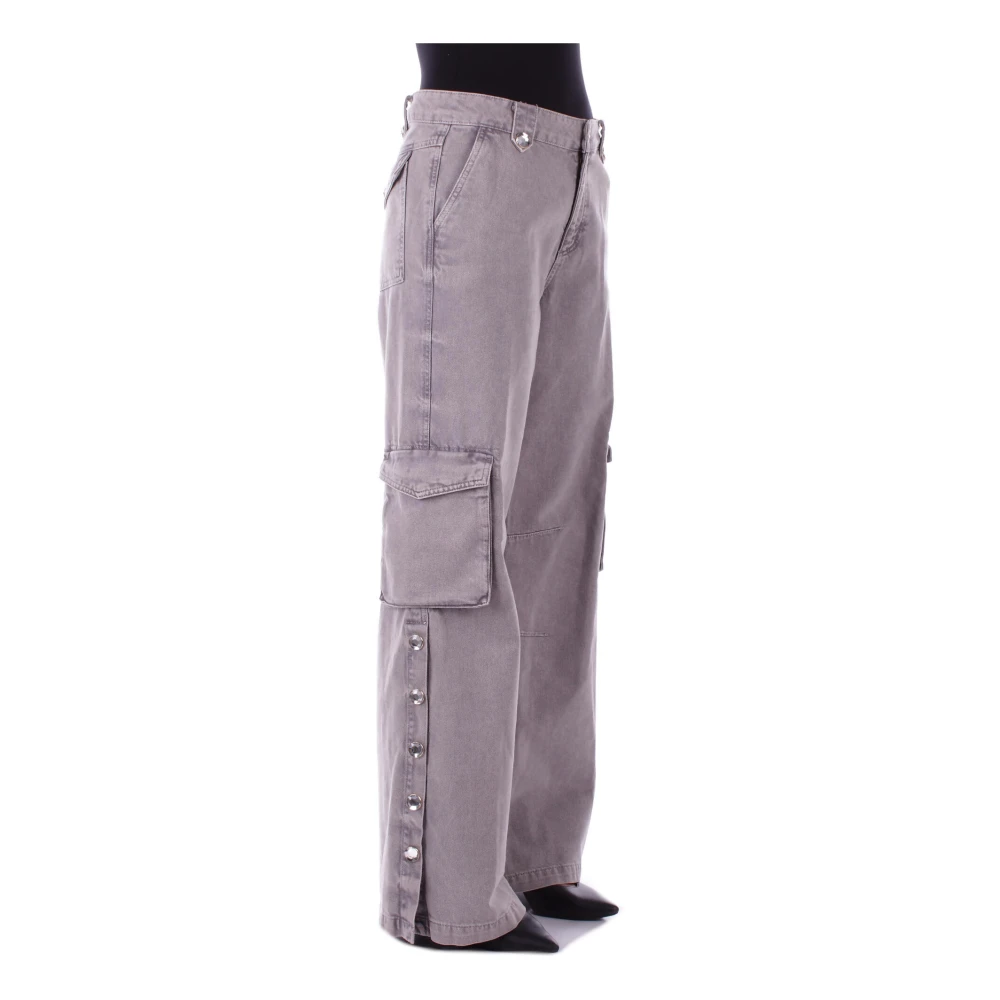 Blugirl Stijlvolle ritsbroek met strass-details Gray Dames