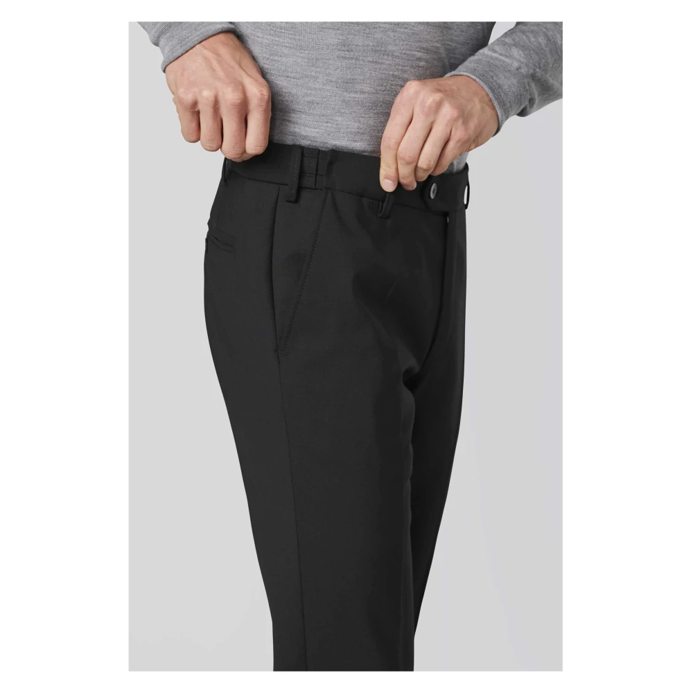 Meyer Stretch Wol Oslo Broek Black Heren