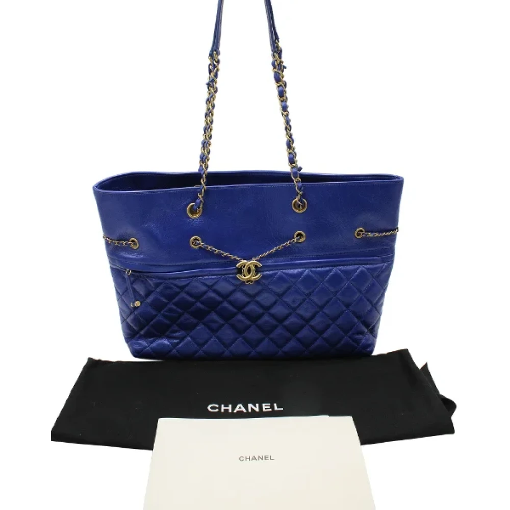 Chanel Vintage Pre-owned Leather totes Blue Dames