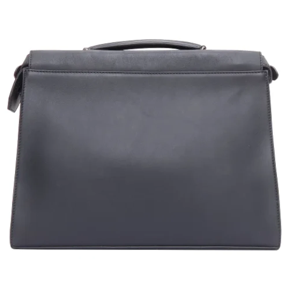 Fendi Vintage Pre-owned Leather briefcases Black Dames