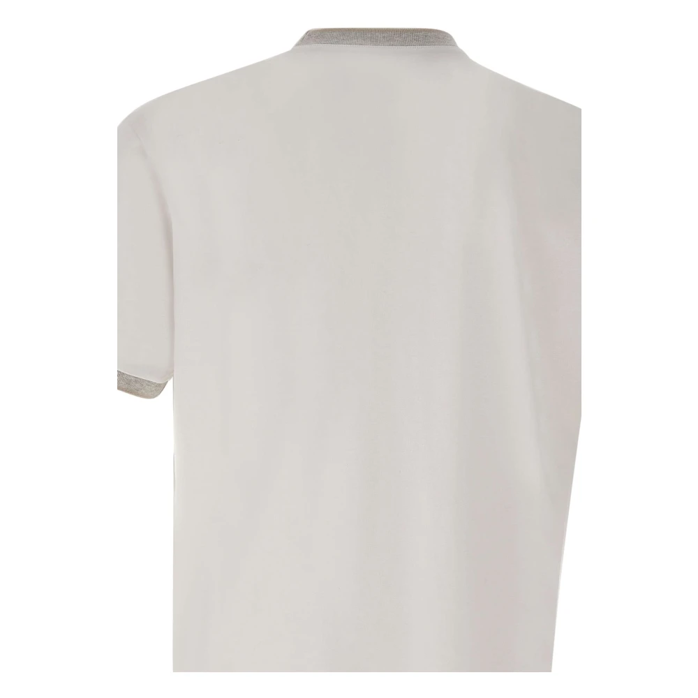 Eleventy Contrast Profiel Wit T-shirt White Heren