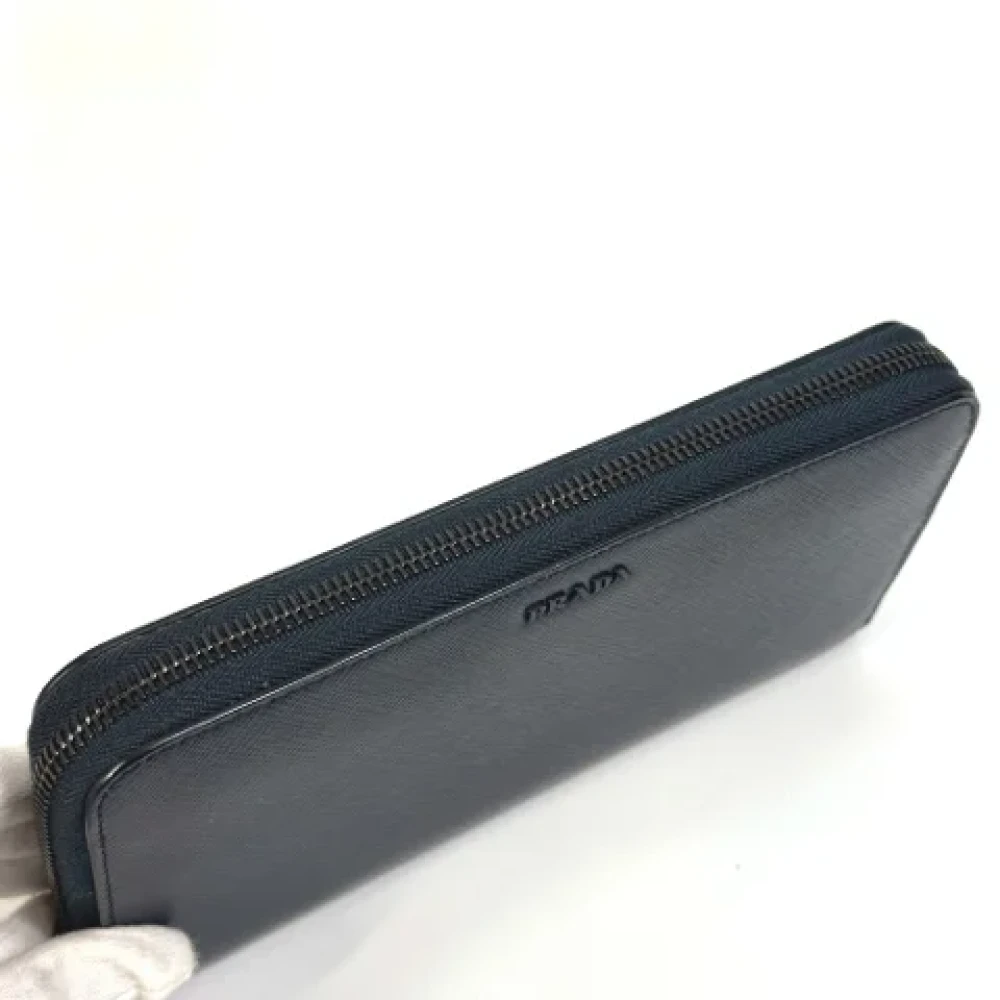 Prada Vintage Pre-owned Leather wallets Blue Dames
