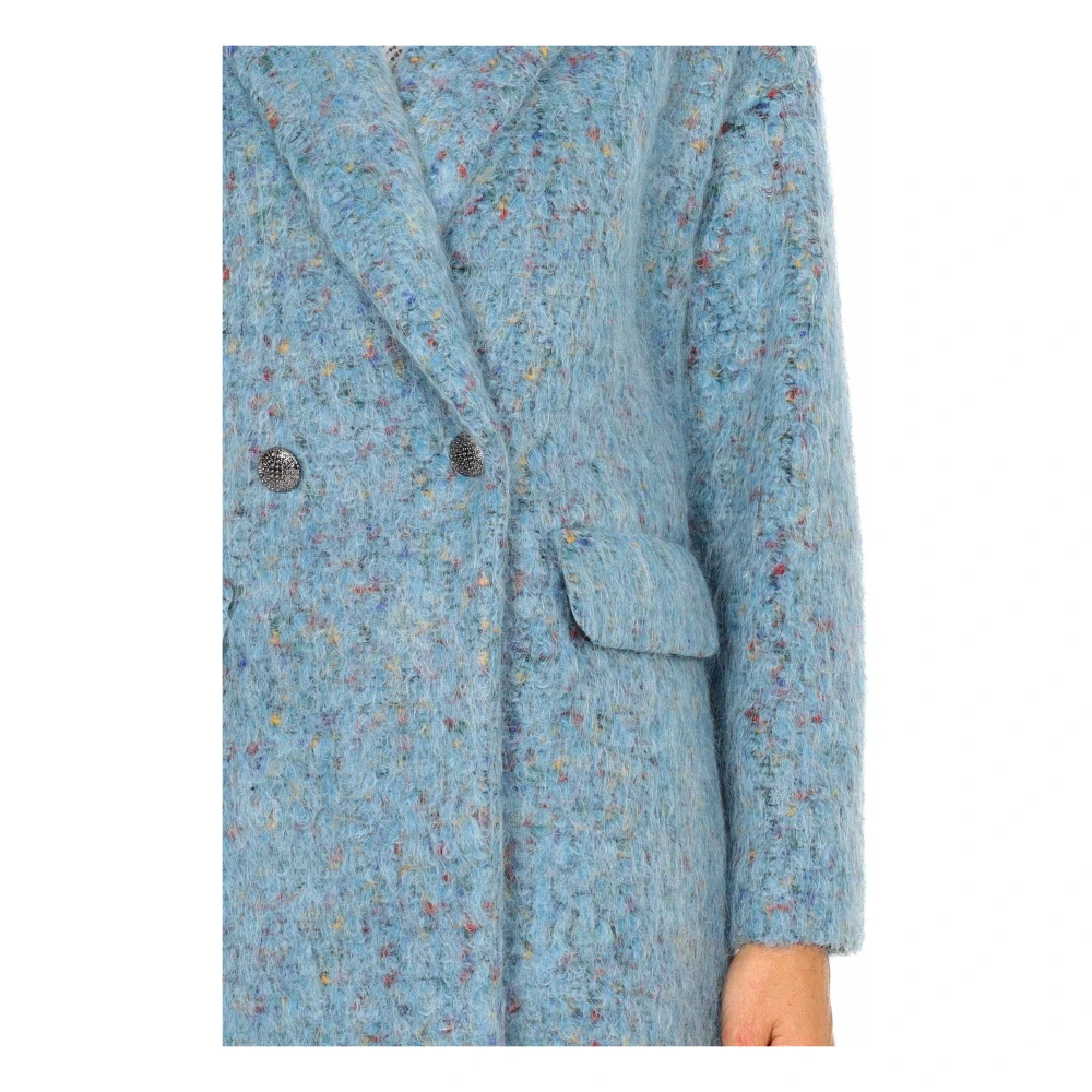 Liu Jo Oversized Blauwe Wollen Jas Blue Dames