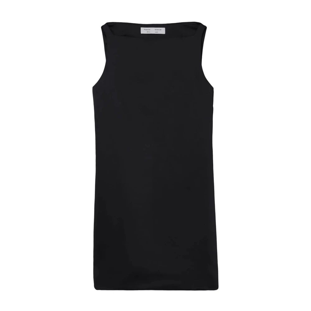 Proenza Schouler Zwarte Satijnen Mini Jurk Black Dames