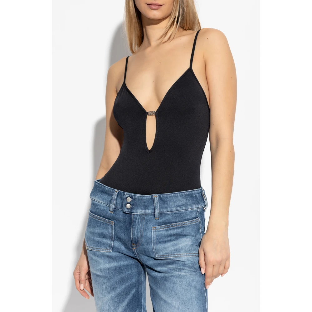 Diesel Body Ufby-Oval-D-Bodysuit Black Dames