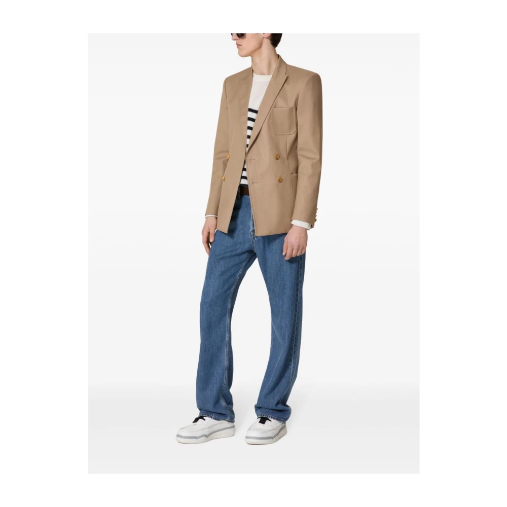 Valentino Donker Beige Blazer met Gouden Knopen Beige Heren