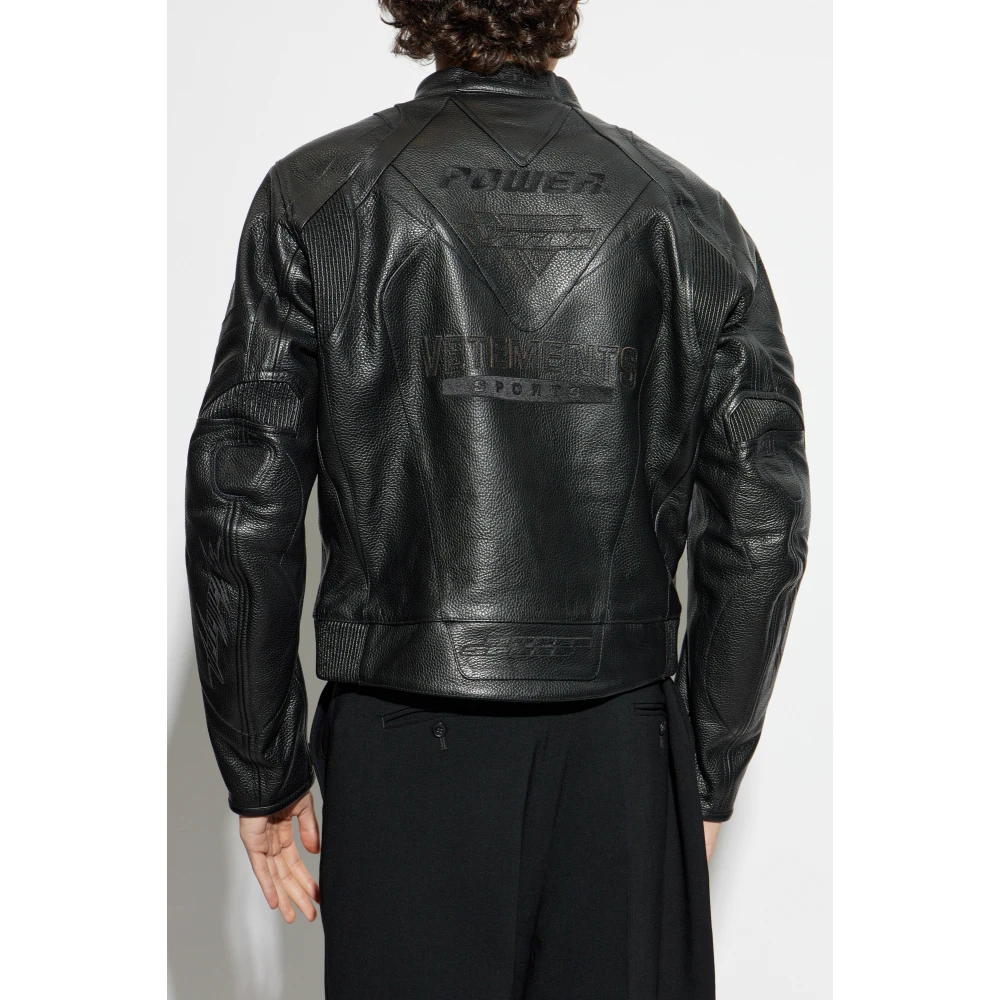 Vetements Leren jas Black Heren