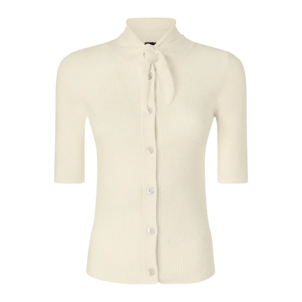 Pinko Women's Beige Coperto Polo Ecoviscosa Shiny - Shirts - M - Blouses & Shirts