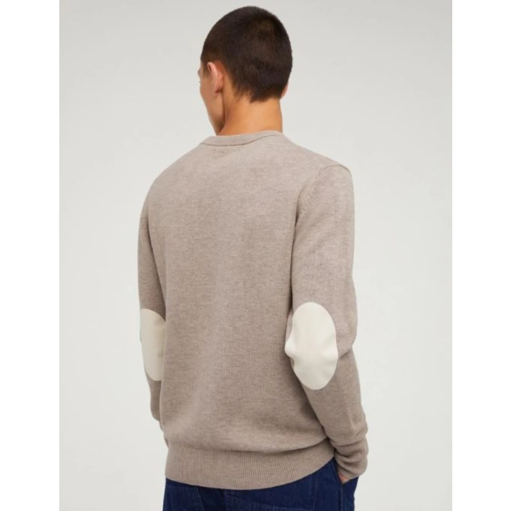 Aspesi Super Geelong Wool Crewneck Sweater Beige Heren