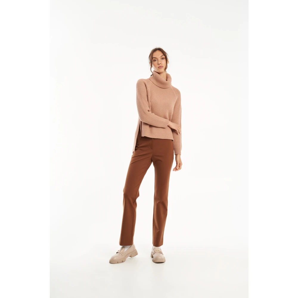 Vicario Cinque Oversized Wollen Gebreide Coltrui Beige Dames