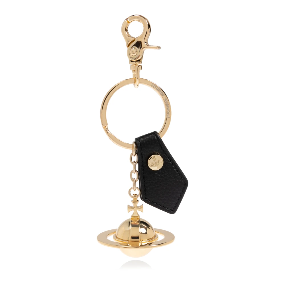 Vivienne Westwood Unisex Yellow Keychain With Logo Charm - Keychains - One Size - Accessories