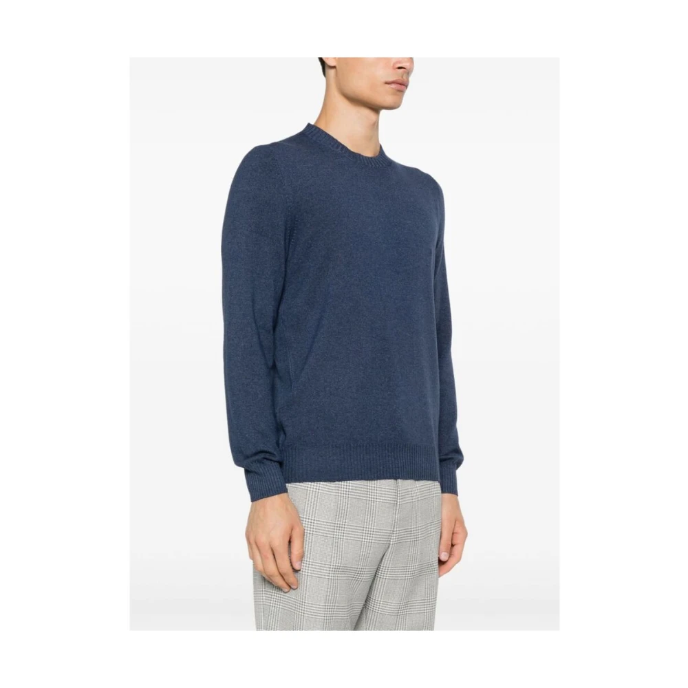 La Fileria Navy Blue Wollen Trui Blue Heren