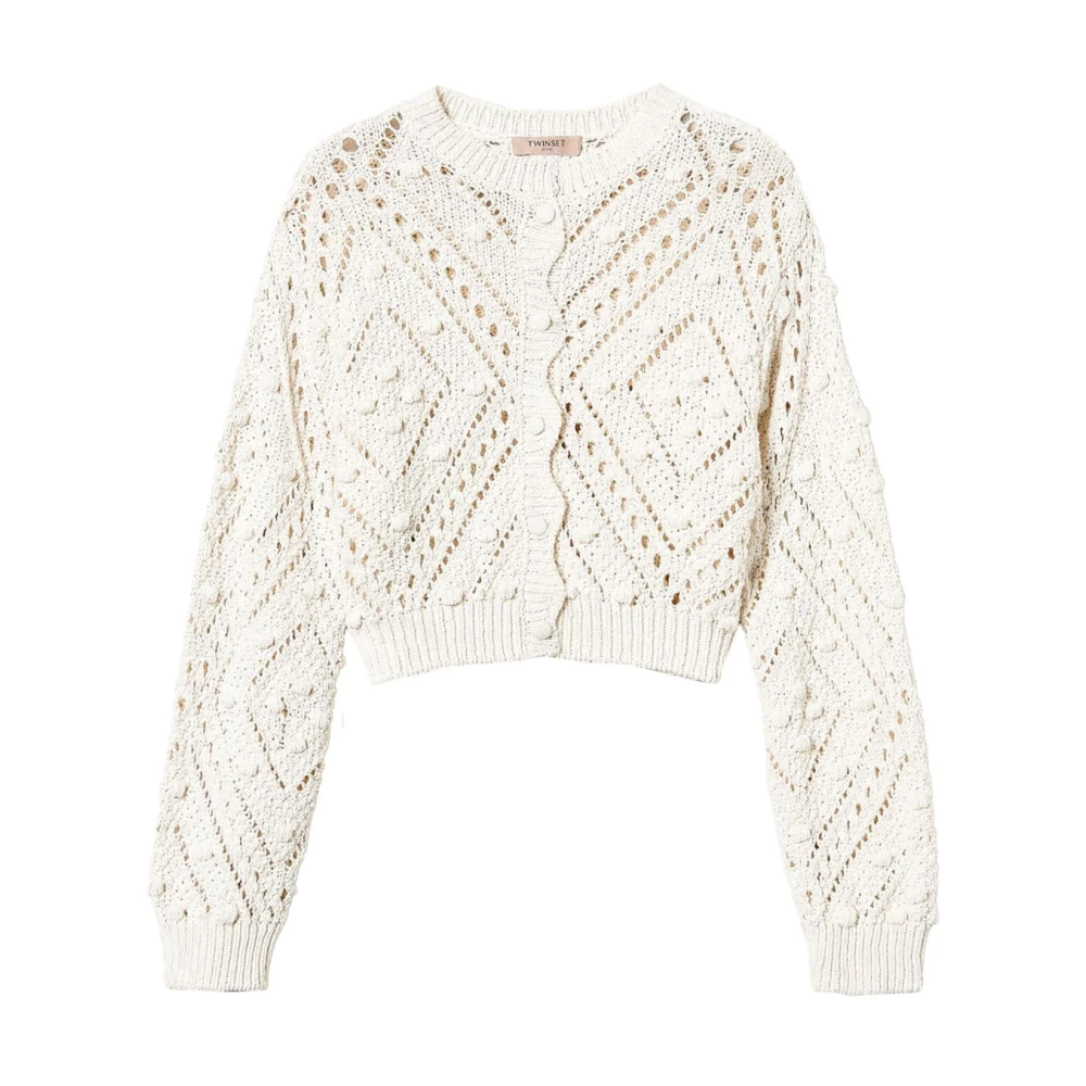 Twinset Witte Crew Neck Sweaters Beige Dames