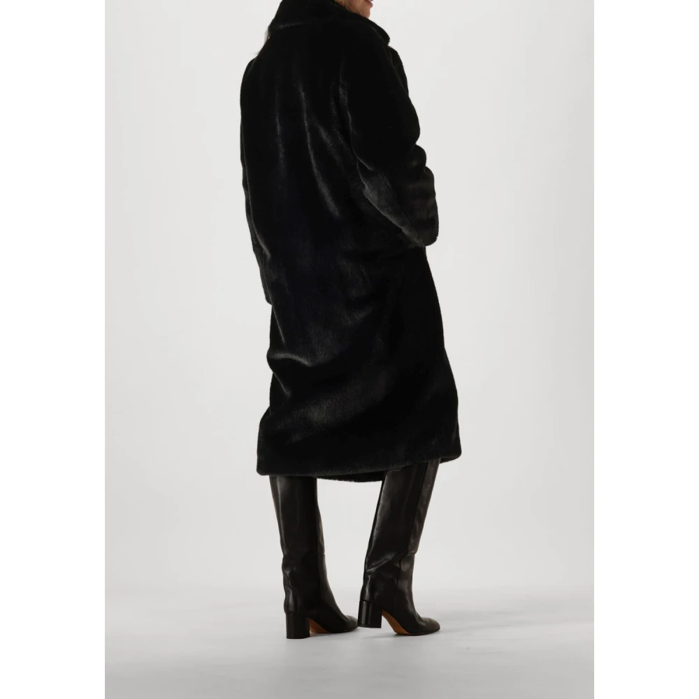 Stand Studio Maria Soft Coat Winter Stijlvol Black Dames