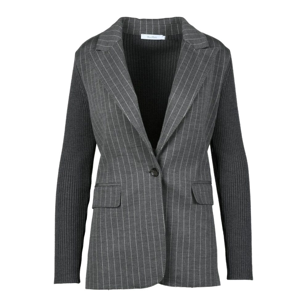 Max Mara Wollen Blend Blazer Jas Gray Dames