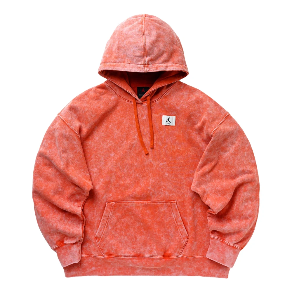 Jordan Vrouw Oranje Fitness Dames, Xs, Katoen, Flight Washed Fleece Hoodie