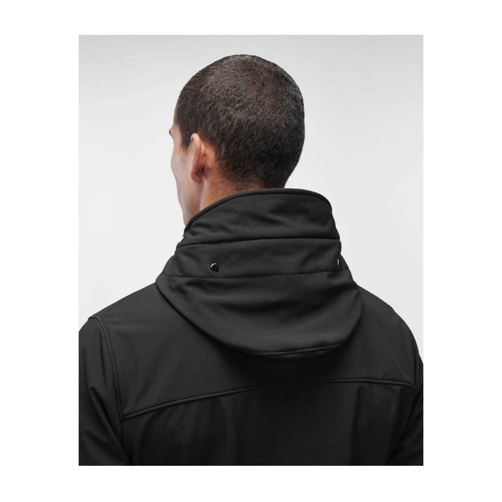 C.P. Company Zwarte Soft Shell-R Google Jas Black Heren