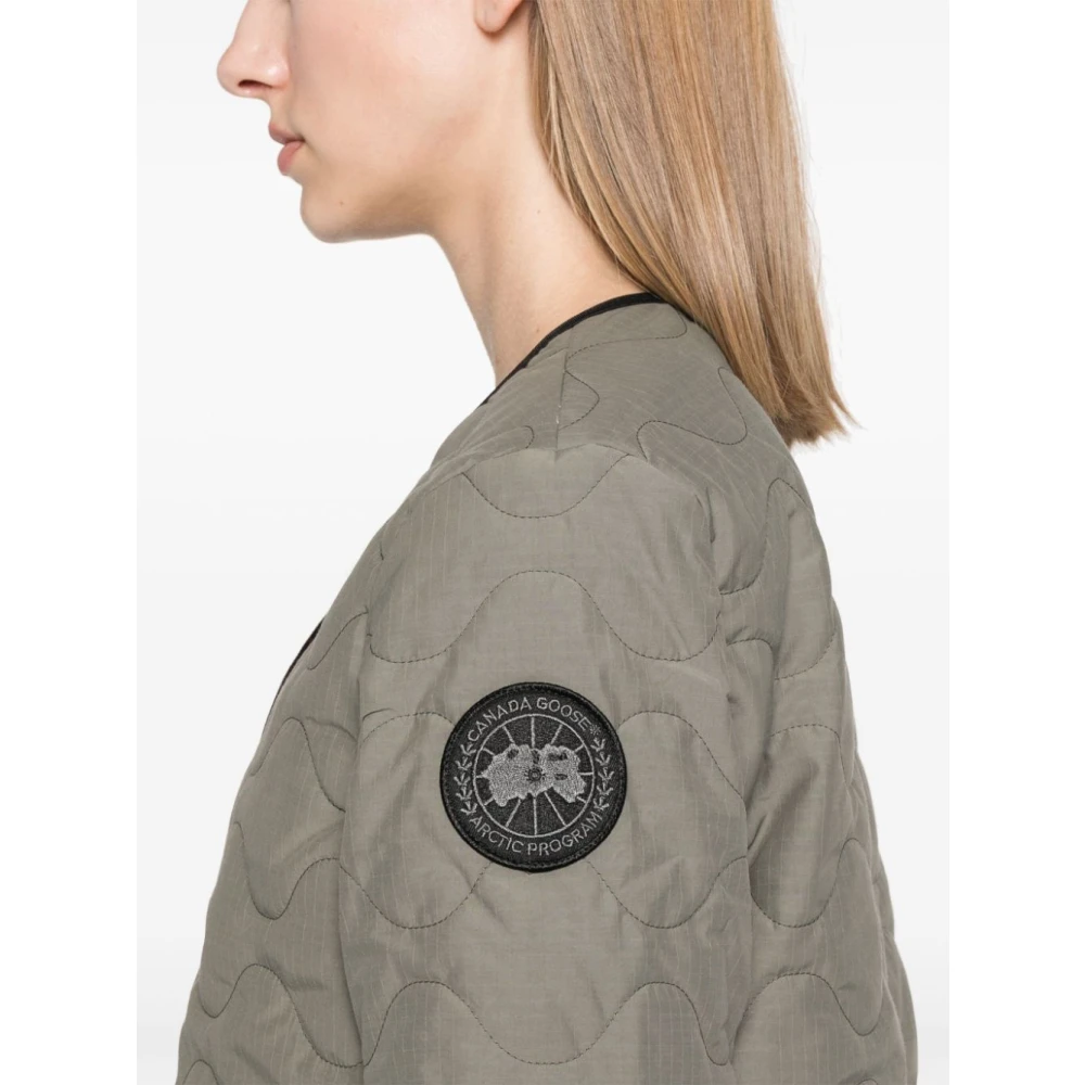 Canada Goose Groene Gewatteerde V-Hals Jas Green Dames
