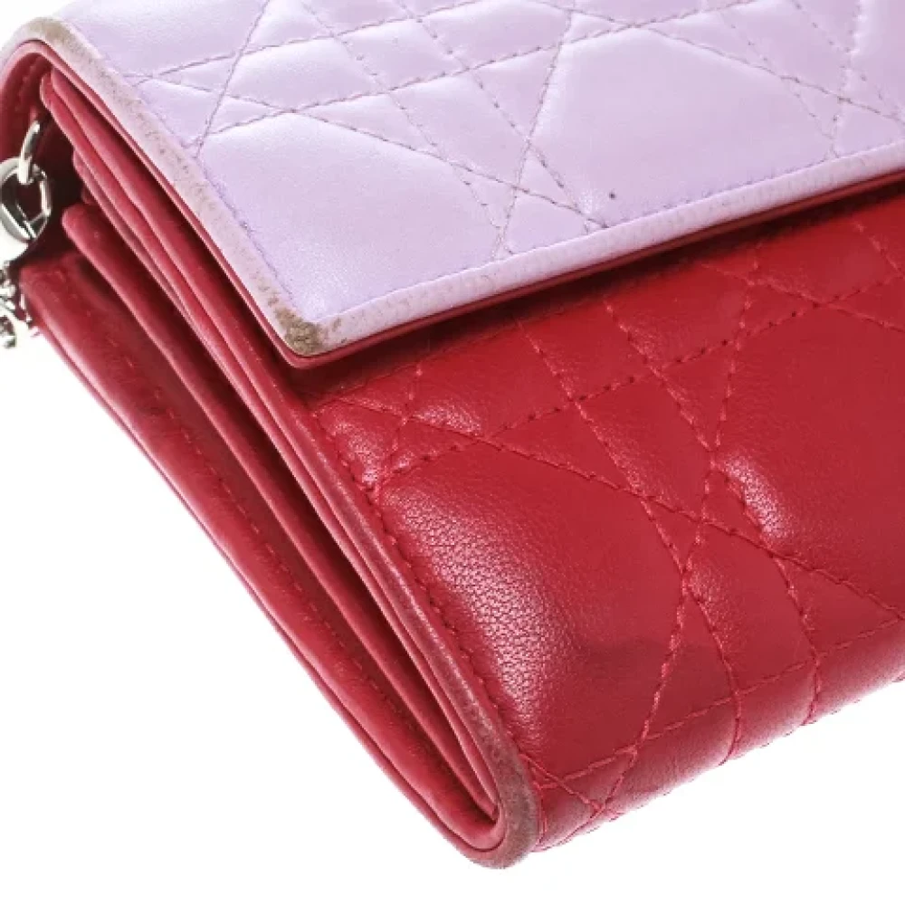 Dior Vintage Pre-owned Leather wallets Pink Dames