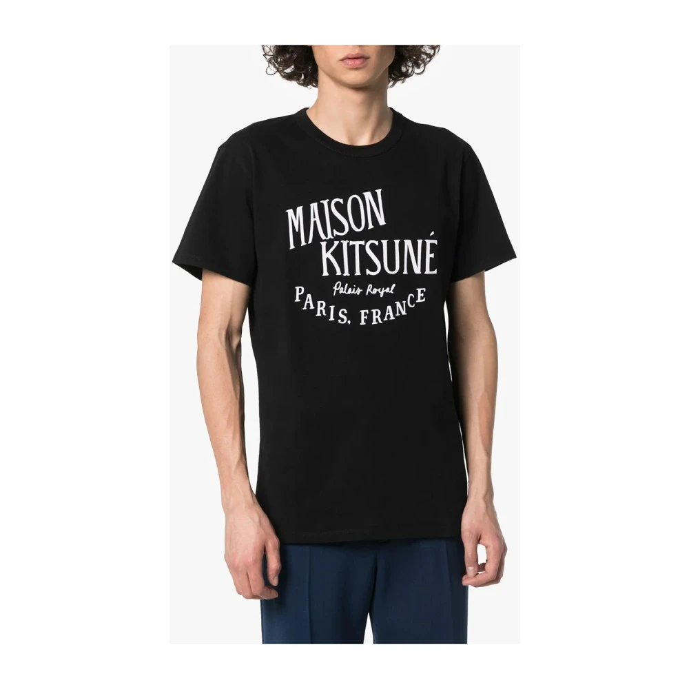 Maison Kitsuné Zwarte Klassieke T-shirts en Polos Black Heren