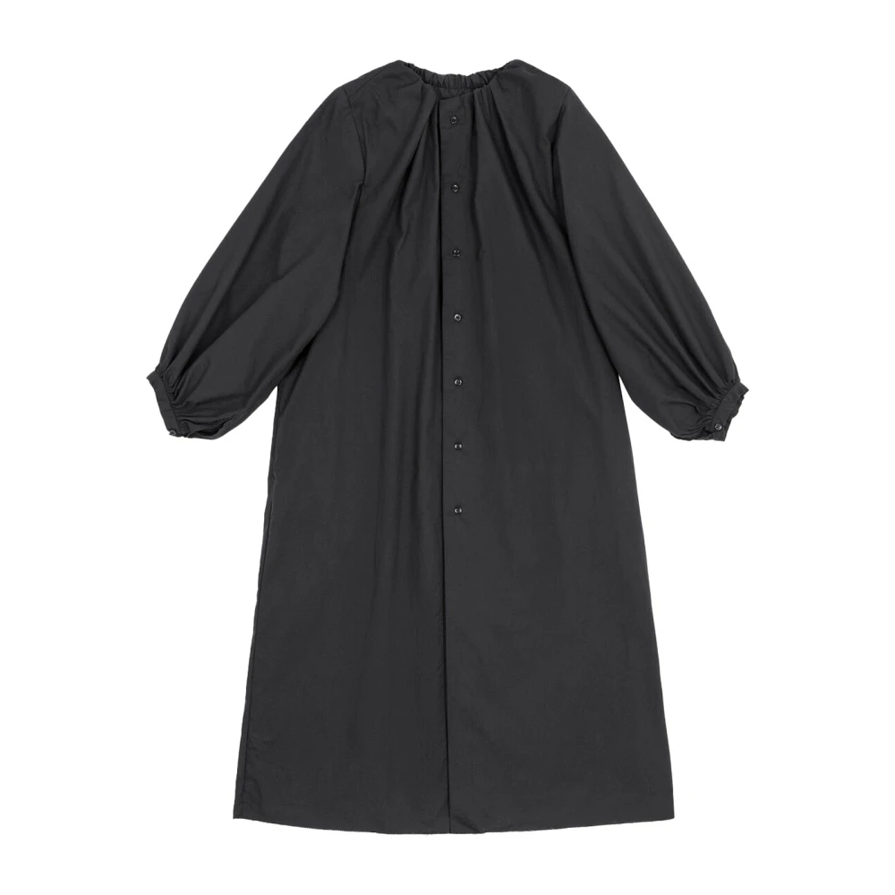 MM6 Maison Margiela Puff-Sleeve A-Line Midi Jurk Black Dames