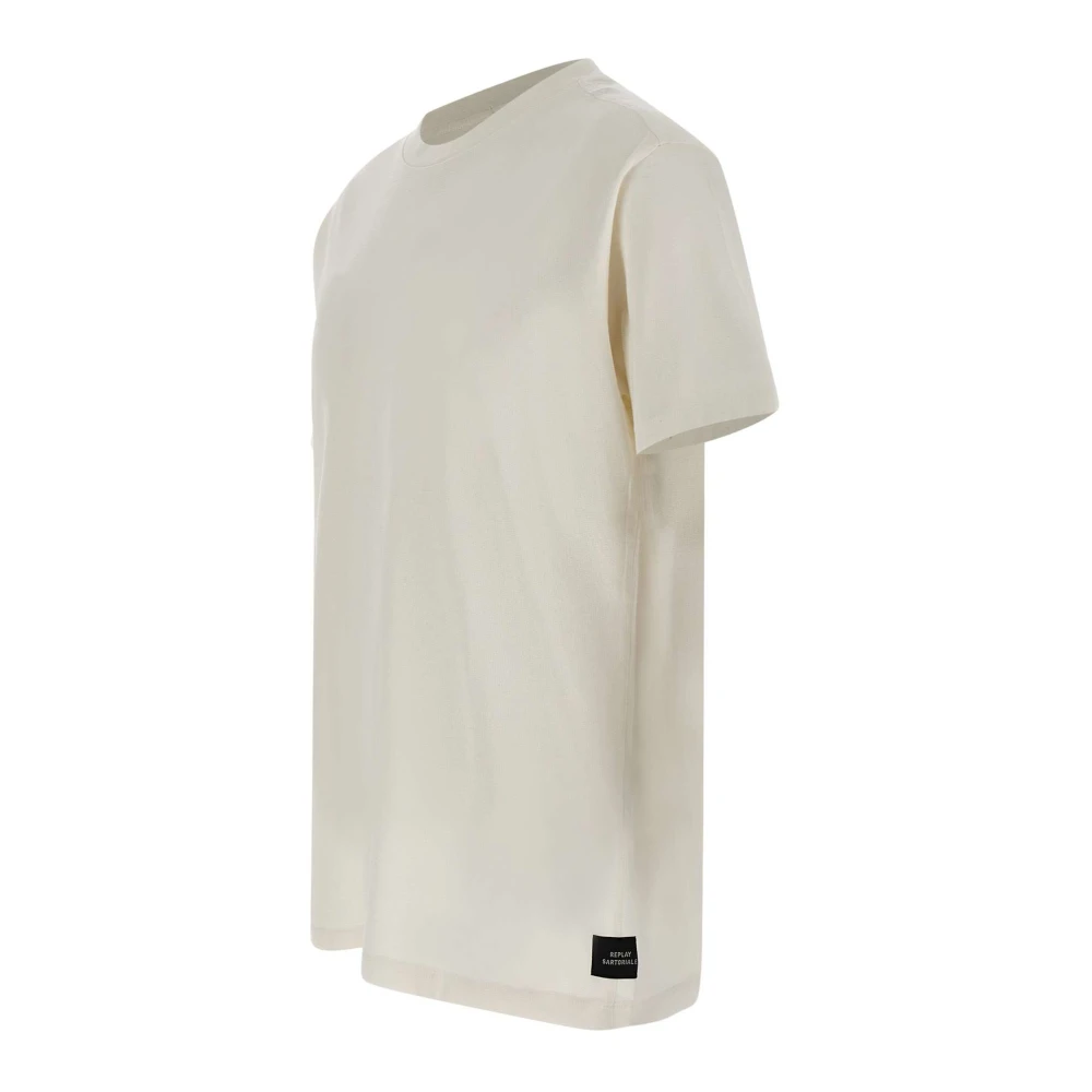 Replay Witte Katoenen T-shirt Sartoriale Lijn White Heren