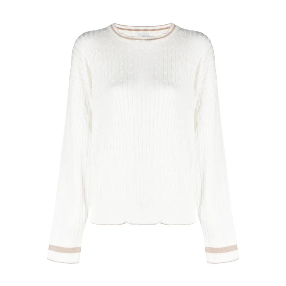 Eleventy Witte Casual Gebreide Trui White Dames