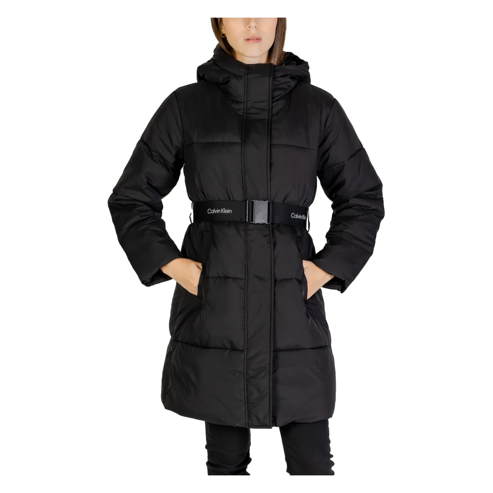 Calvin Klein Jeans Lange Pufferjas Dames Herfst Winter Collectie Black Dames