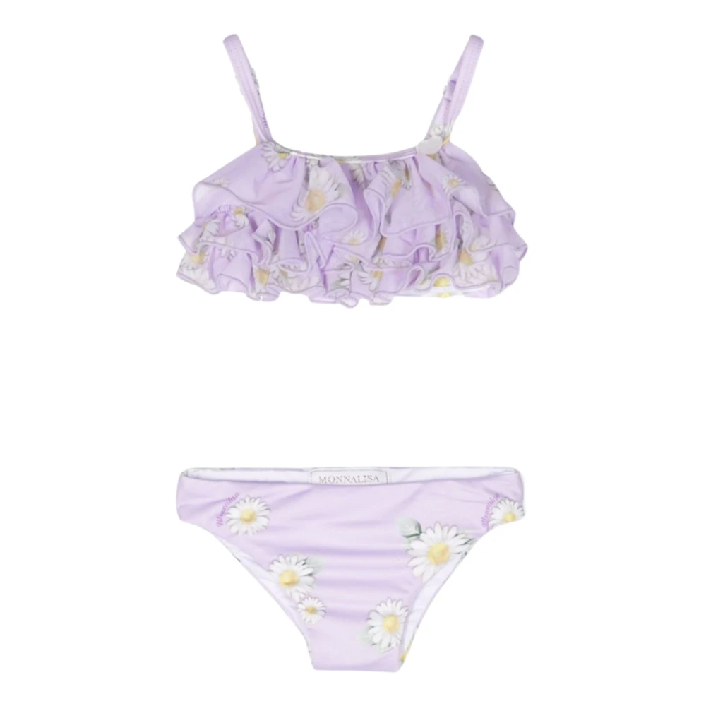 Monnalisa Hav Lila Daisy Bikini Set Purple, Flicka