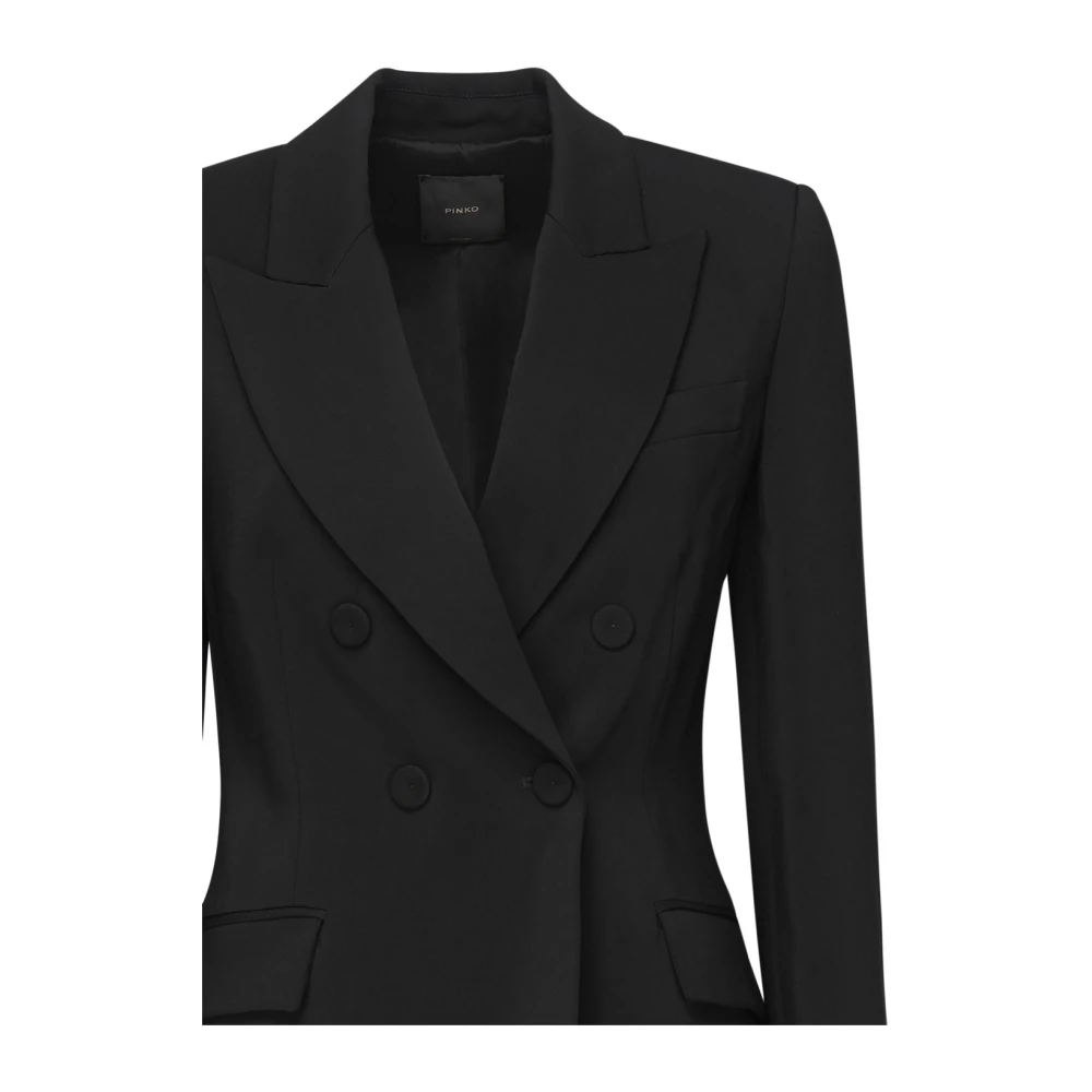 pinko Zwarte double-breasted blazer met pieklapels Black Dames