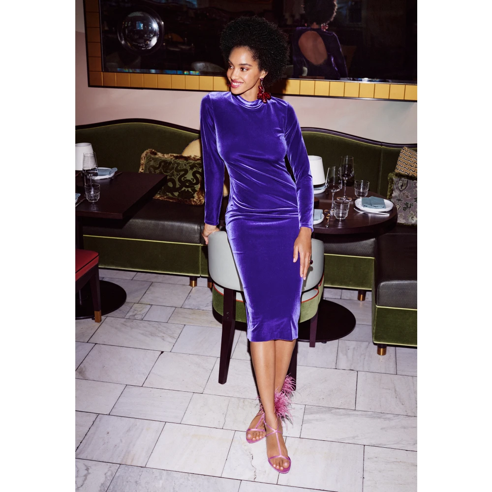 Vera Mont Rugloze Cocktailjurk Purple Dames