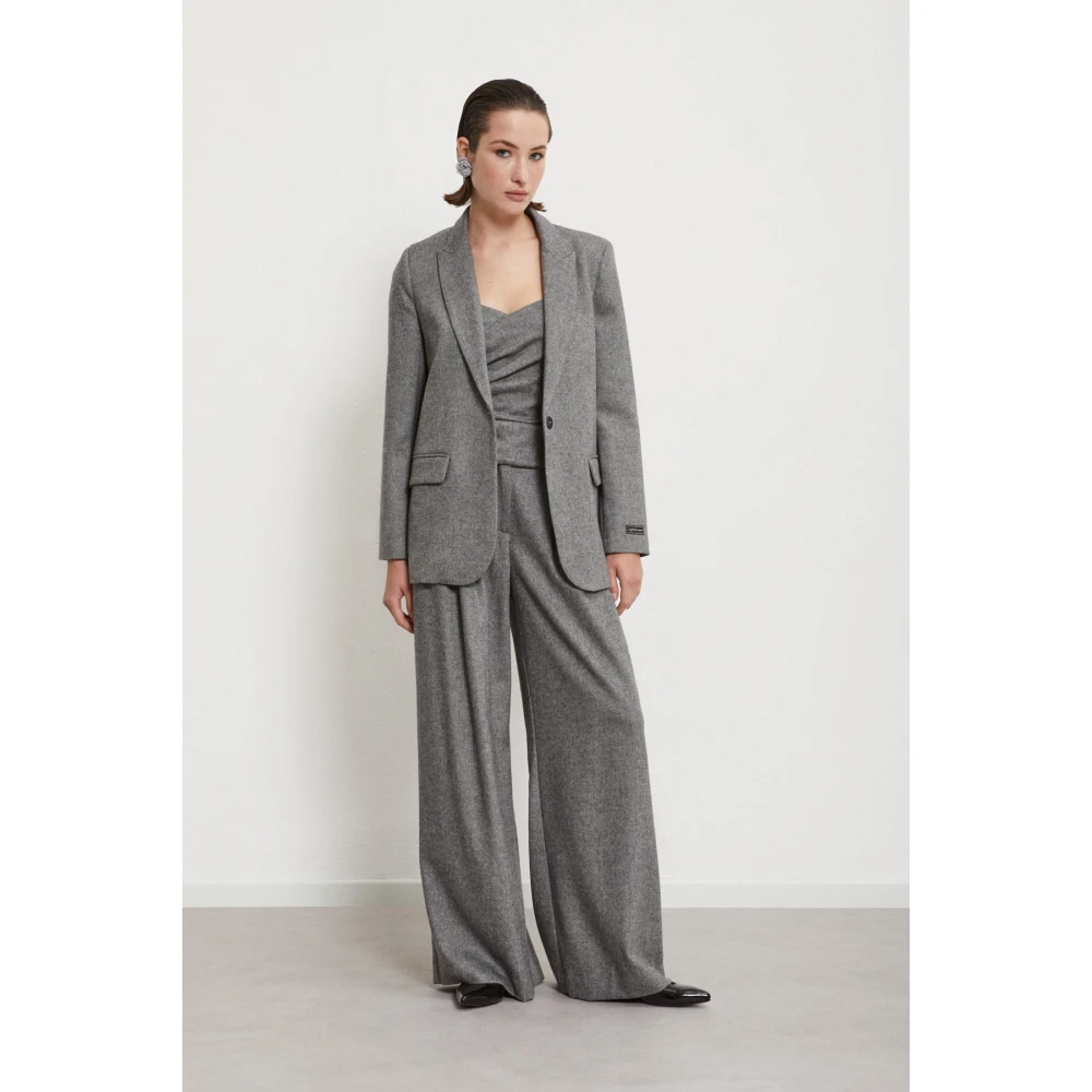 Ottod'Ame Elegante wollen blend blazer Gray Dames