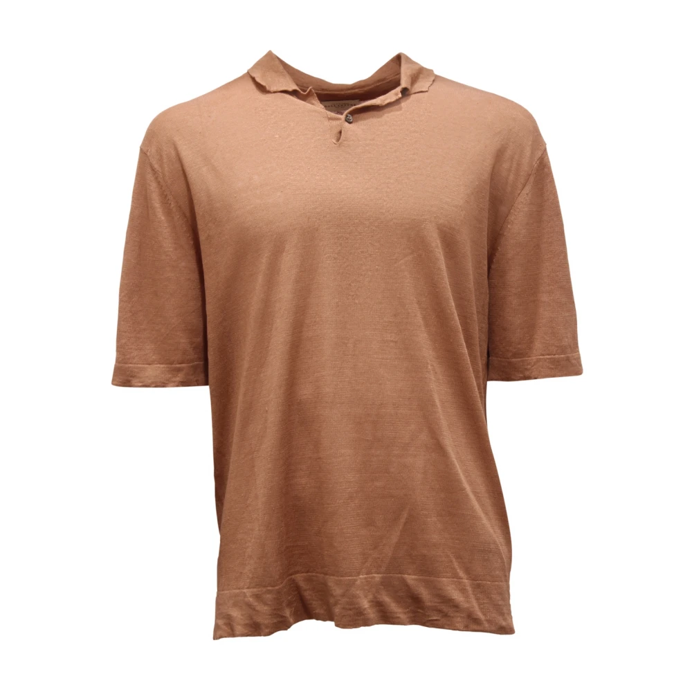 Ballantyne Men's Beige T-Shirts, L, Linen Shirt In Blue