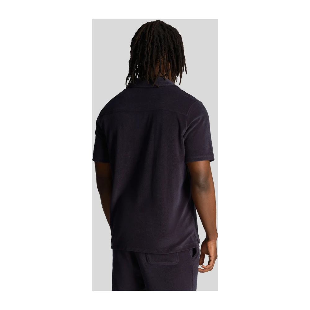 Lyle & Scott Badstof Resort Shirt Blue Heren