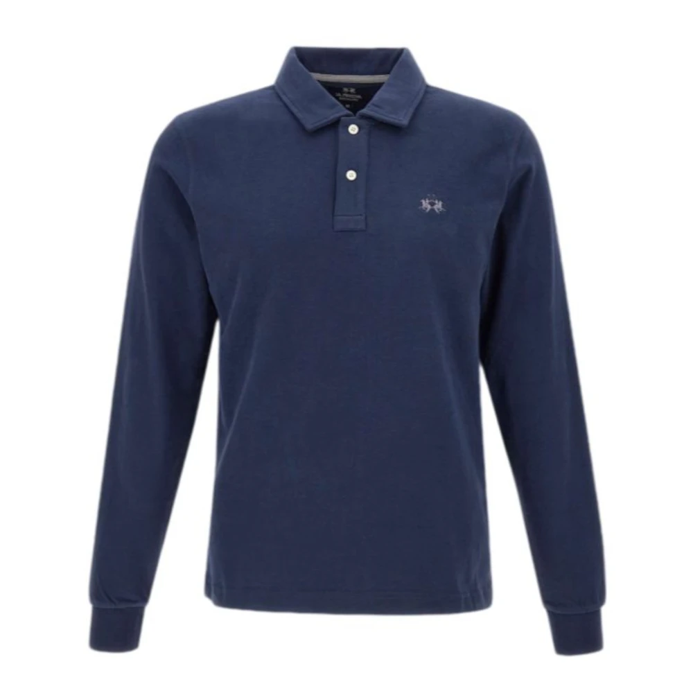 LA MARTINA Blauw Lange Mouw Heren Polo Shirt Blue Heren