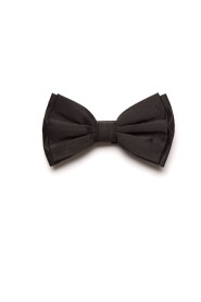 Black 100% silk linen bow tie